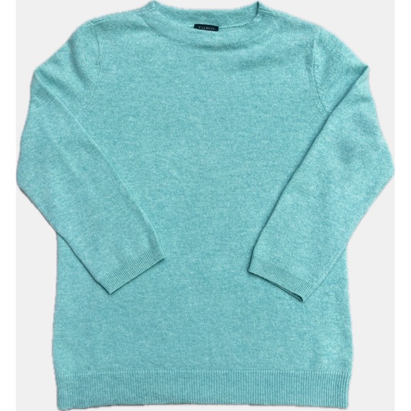 Talbots Sweaters - Talbots Pure Cashmere Crewneck Sweater Aqua Turquoise 3/4 Sleeve Womens Medium